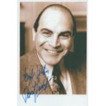 David Suchet signed 7x5 inch black and white photo. Good Condition. All autographs come with a