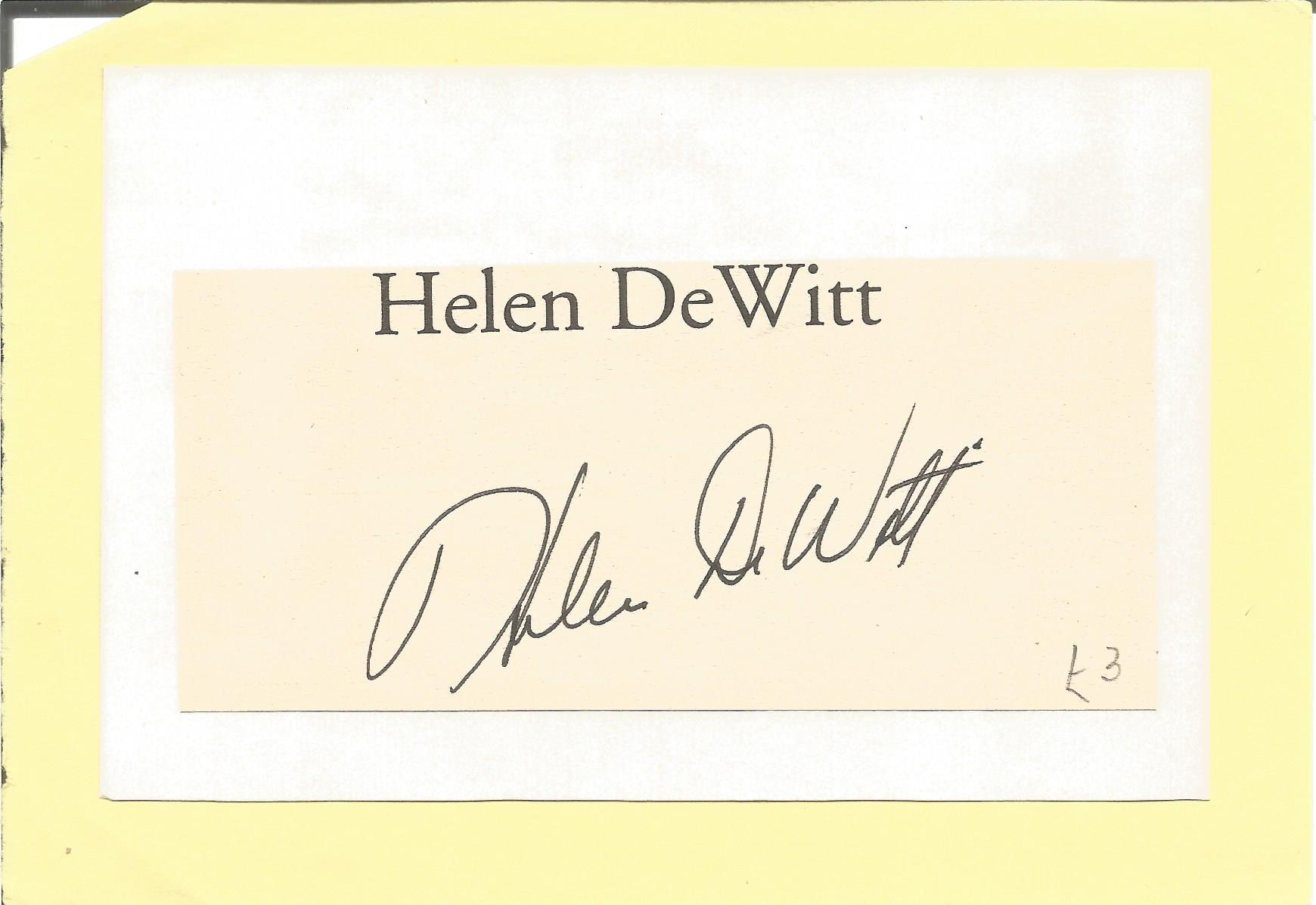 Helen De Witt signed 6x4 inch overall album page affixed to page. Good Condition. All autographs