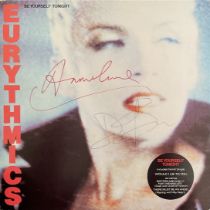Eurythmics multi signed LP Sleeve Annie Lennox and Dave Stewart. Be yourself tonight and hit