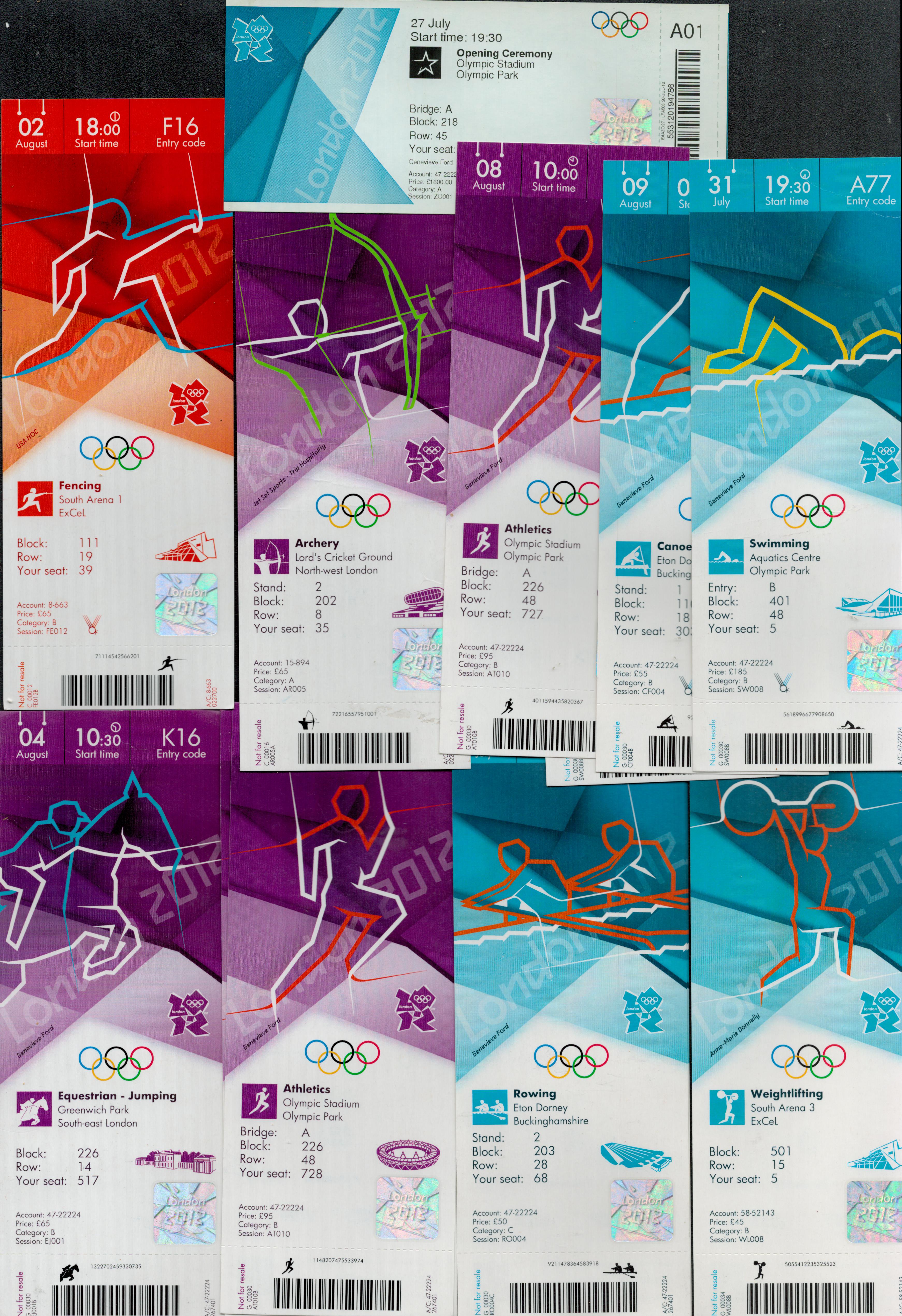 Collection of Sport 8 x London 2012 Official Spectator Guide Olympic Games Flyers. Such as Opening - Bild 3 aus 3