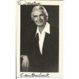 Dave Brubeck signed 5x3 inch black and white photo. Dedicated. Good Condition. All autographs come