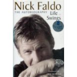 Nick Faldo signed Hardback book, Nick Falso the autobiography Life Swings, 374 pages. Good