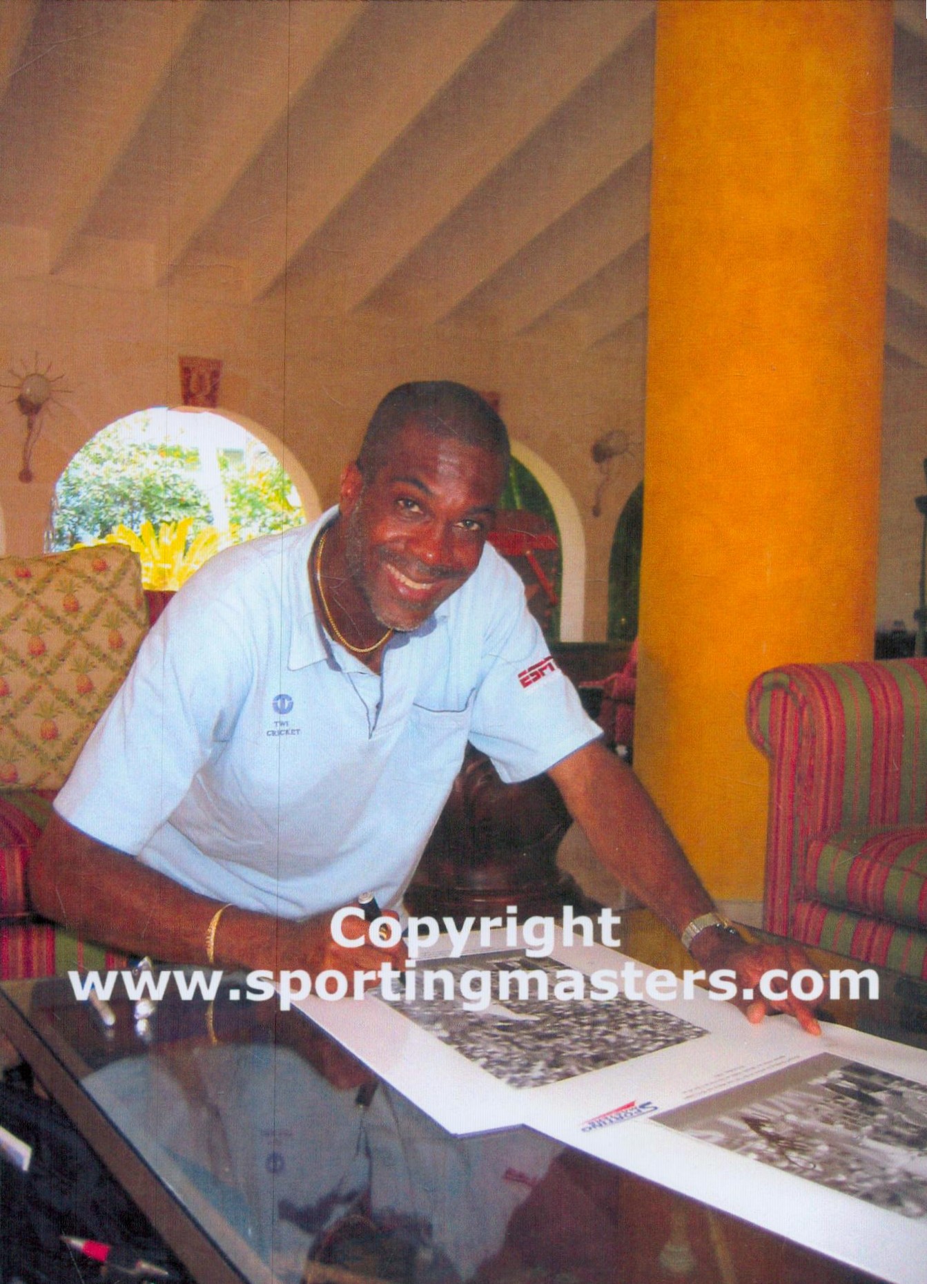 Michael Holding signed limited edition print with signing photo To the umpires Michael Holding was - Image 2 of 2