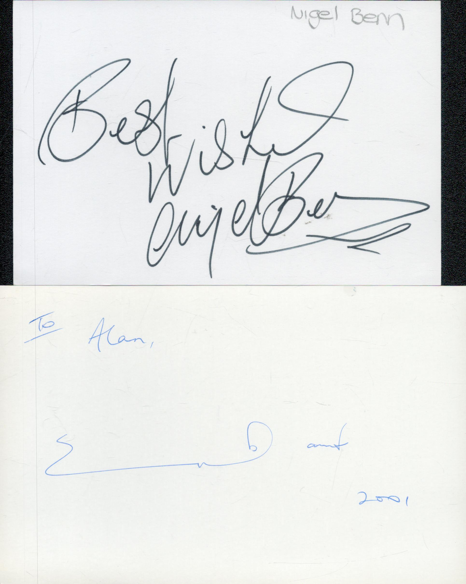 Chris Eubank and Nigel Benn signed white cards 6x4 inch. Good Condition. All autographs come with