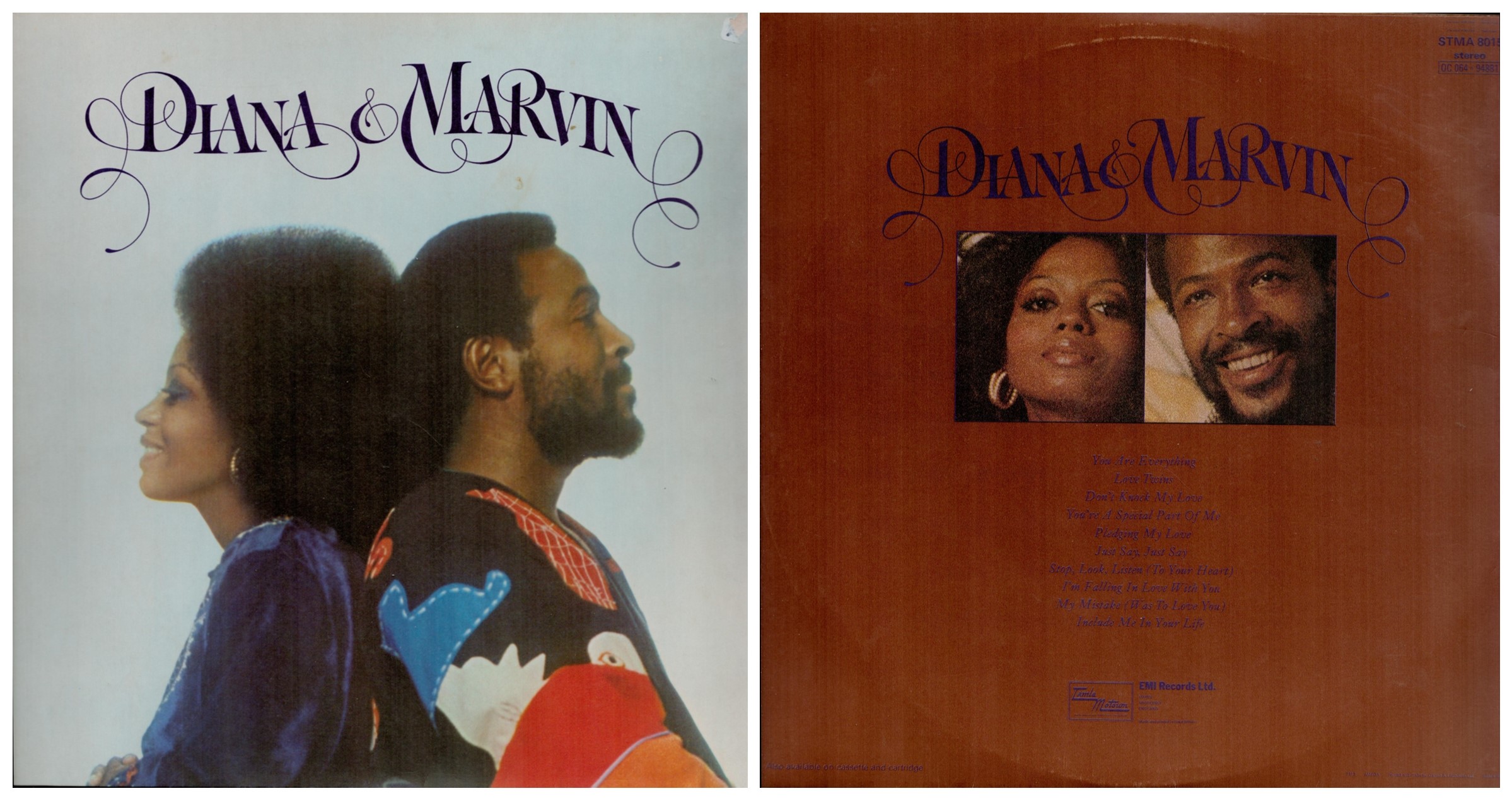 Marvin Gaye signed White Card 6x4 Inch. Plus, unsigned Vinyl Diana and Marvin Size 1and2 33 1/3 R. - Image 2 of 2