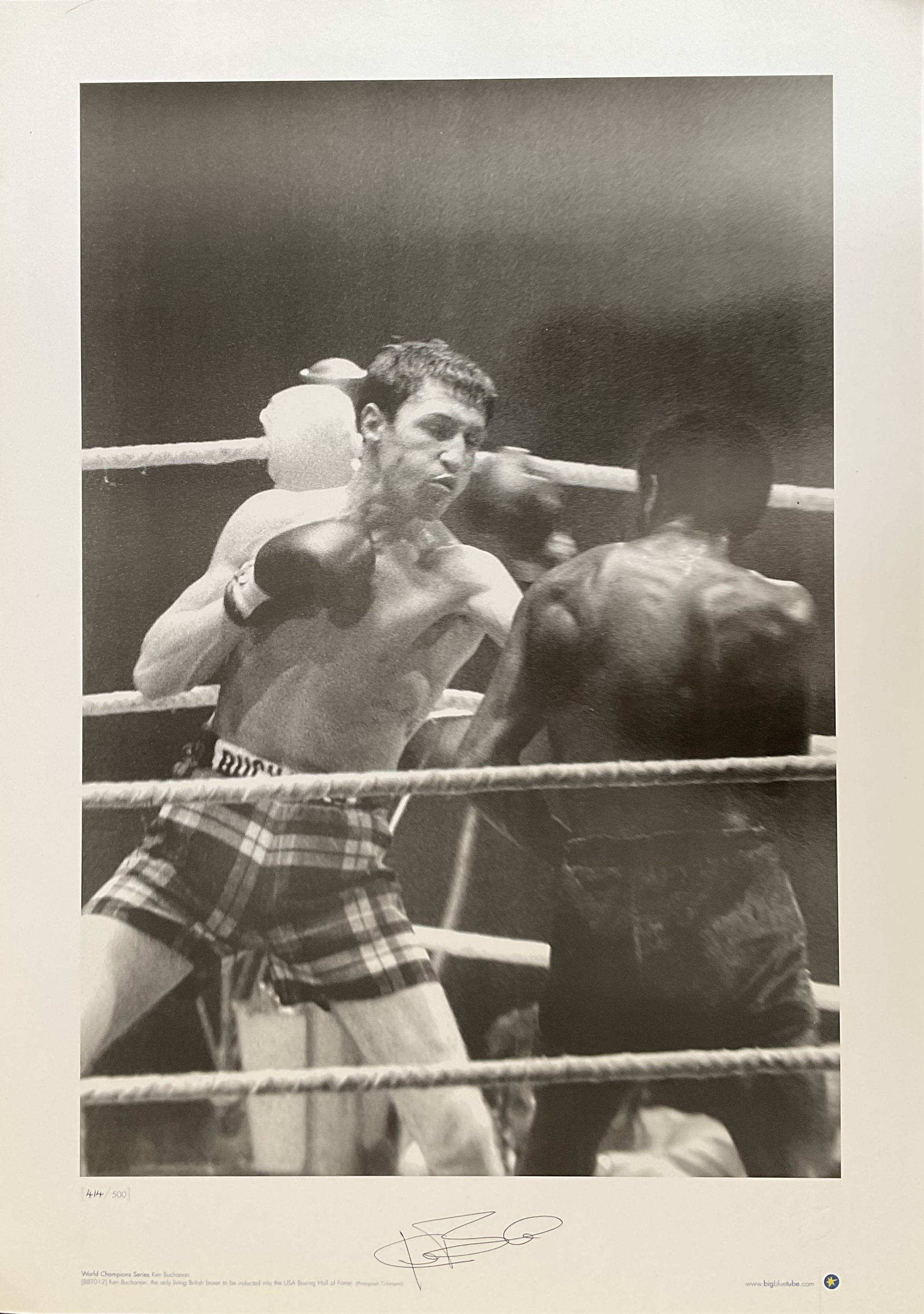 Ken Buchanan 1945-2023 Signed Large 17x23 Boxing Photo Limited 414/500. Good Condition. All