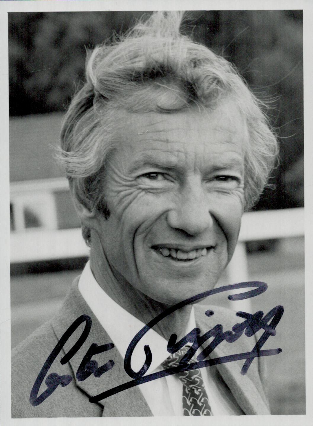 Lester Piggott signed 5x3 inch approx. black and white photo. Good Condition. All autographs come