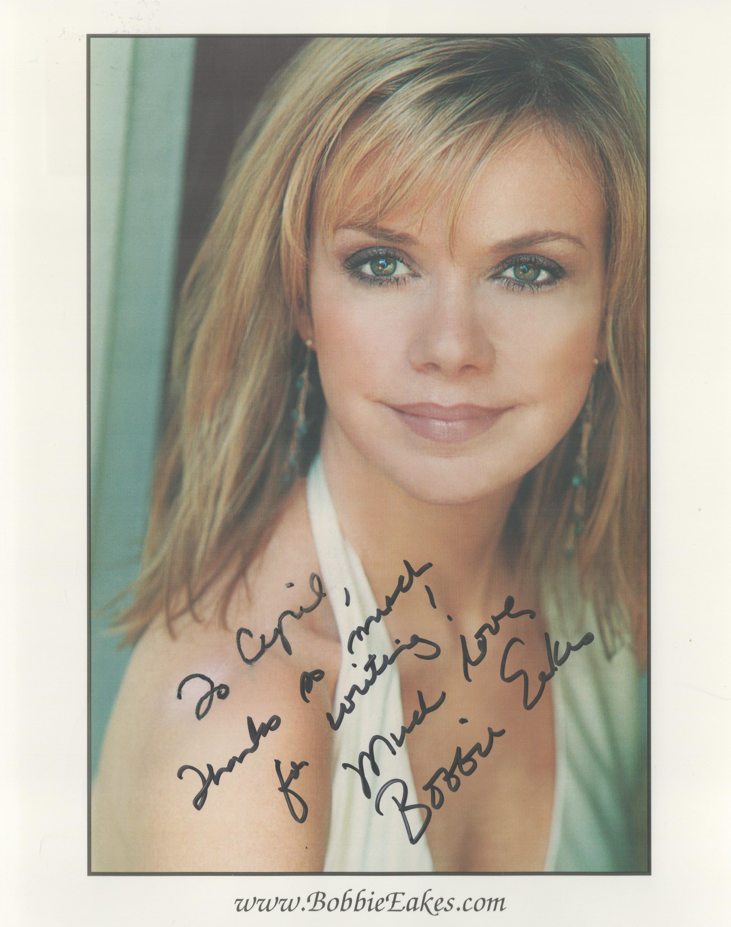 Bobbie Eakes signed 10x8 inch colour photo. Good Condition. All autographs come with a Certificate