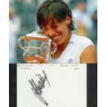 FRANCESCA SCHIAVONE 2010 French Open Winner signed card with Photo . Good Condition. All