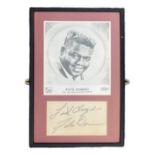 Fats Domino signature piece with black and white photo "Put On Your Dancing Shoes" Capital