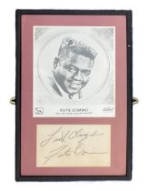 Fats Domino signature piece with black and white photo "Put On Your Dancing Shoes" Capital