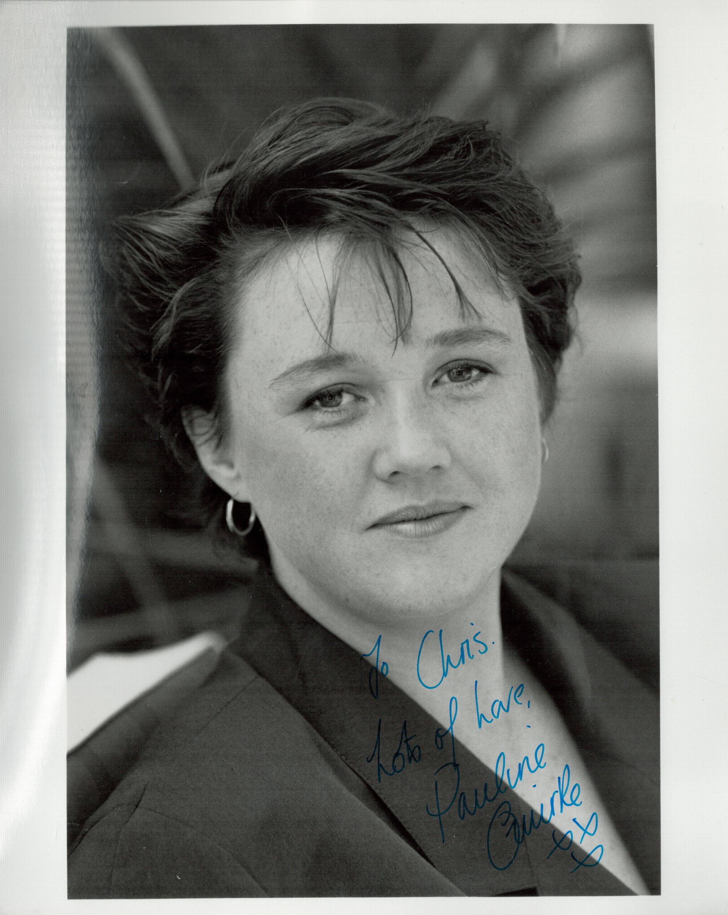 Pauline Quirke signed 10x8 inch black and white photo dedicated. Good Condition. All autographs come