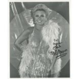 Mitzi Gaynor signed 10x8 inch black and white photo. Dedicated. Good Condition. All autographs