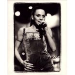 Melanie C signed 10x8 inch black and white magazine photo affixed to white card. Good Condition. All