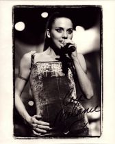 Melanie C signed 10x8 inch black and white magazine photo affixed to white card. Good Condition. All