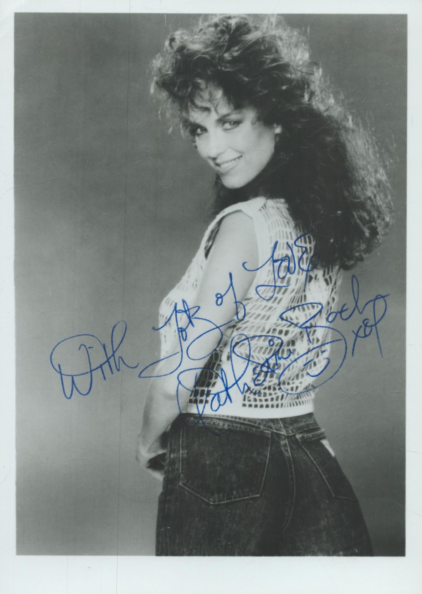 Catherine Bach signed 7x5 inch black and white photo. Good Condition. All autographs come with a