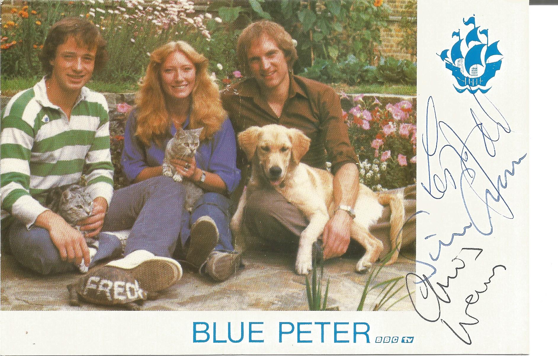 Blue Peter presenters multi signed 6x4 inch promo photo includes Lesley Judd, Simon Groom and