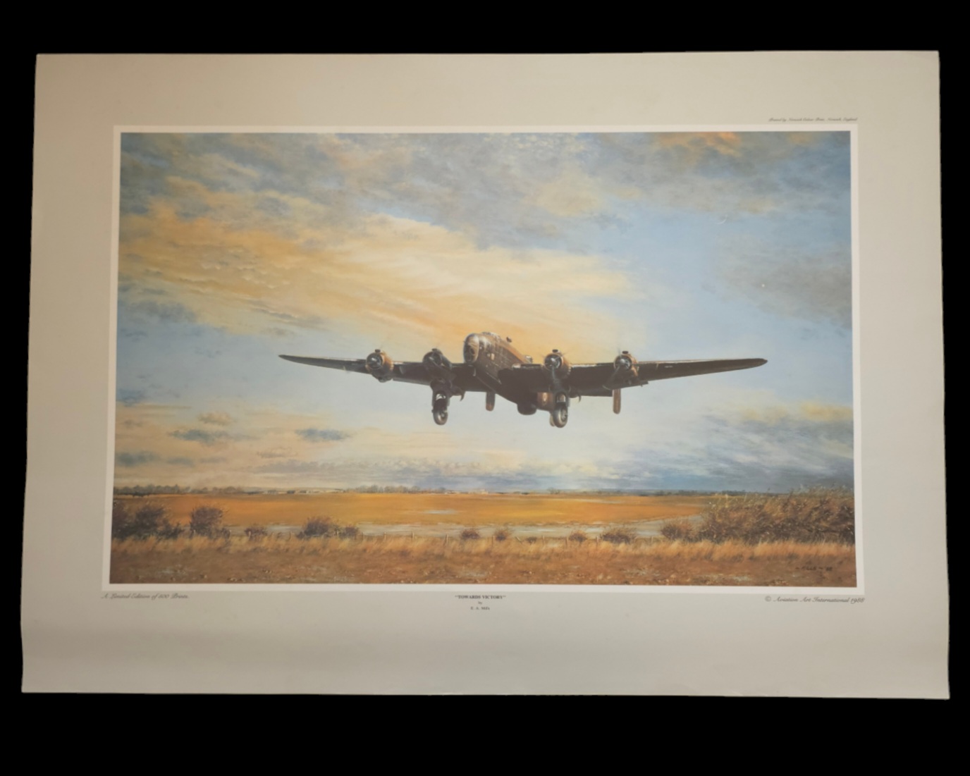 WW2 Colour Print Titled TOWARDS VICTORY by E.A. Mills. Signed by the Artist. Limited Edition of