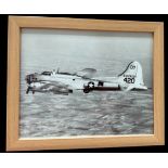 American bomber mounted and framed photo. Approx overall size 12x10inch. Good condition Est.