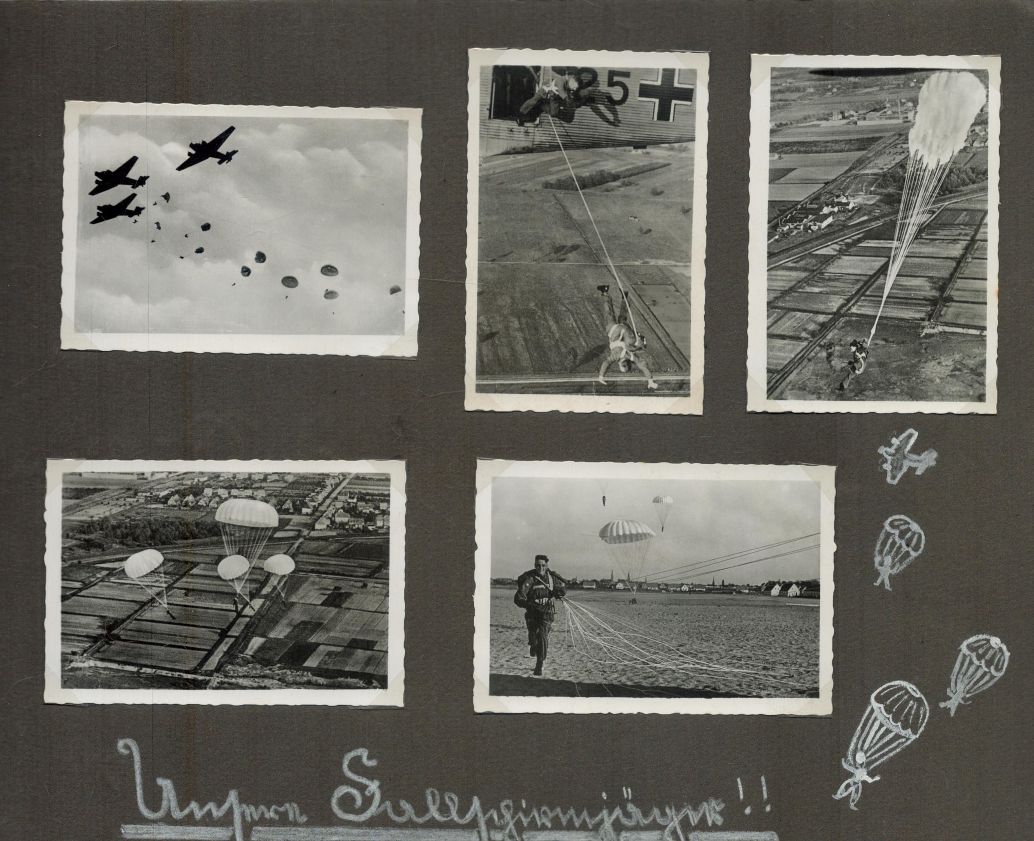 Luftwaffe Pilot photo album full of unsigned black and white photos of Luftwaffe pilots.