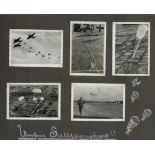 Luftwaffe Pilot photo album full of unsigned black and white photos of Luftwaffe pilots.