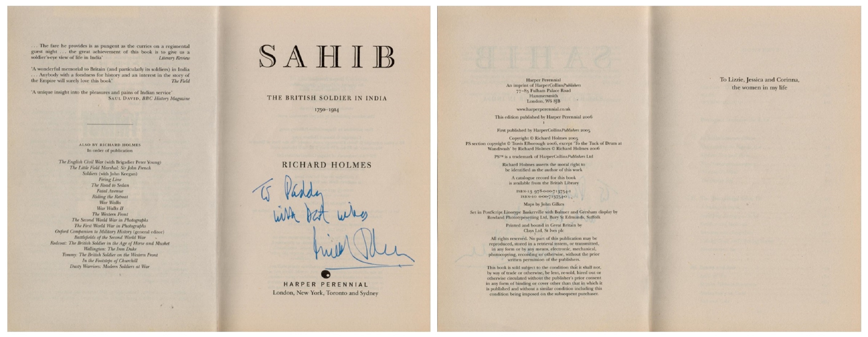 SAHIB The British Soldier In India 1750-1914 Signed by Author Richard Holmes Paperback book. - Image 2 of 2