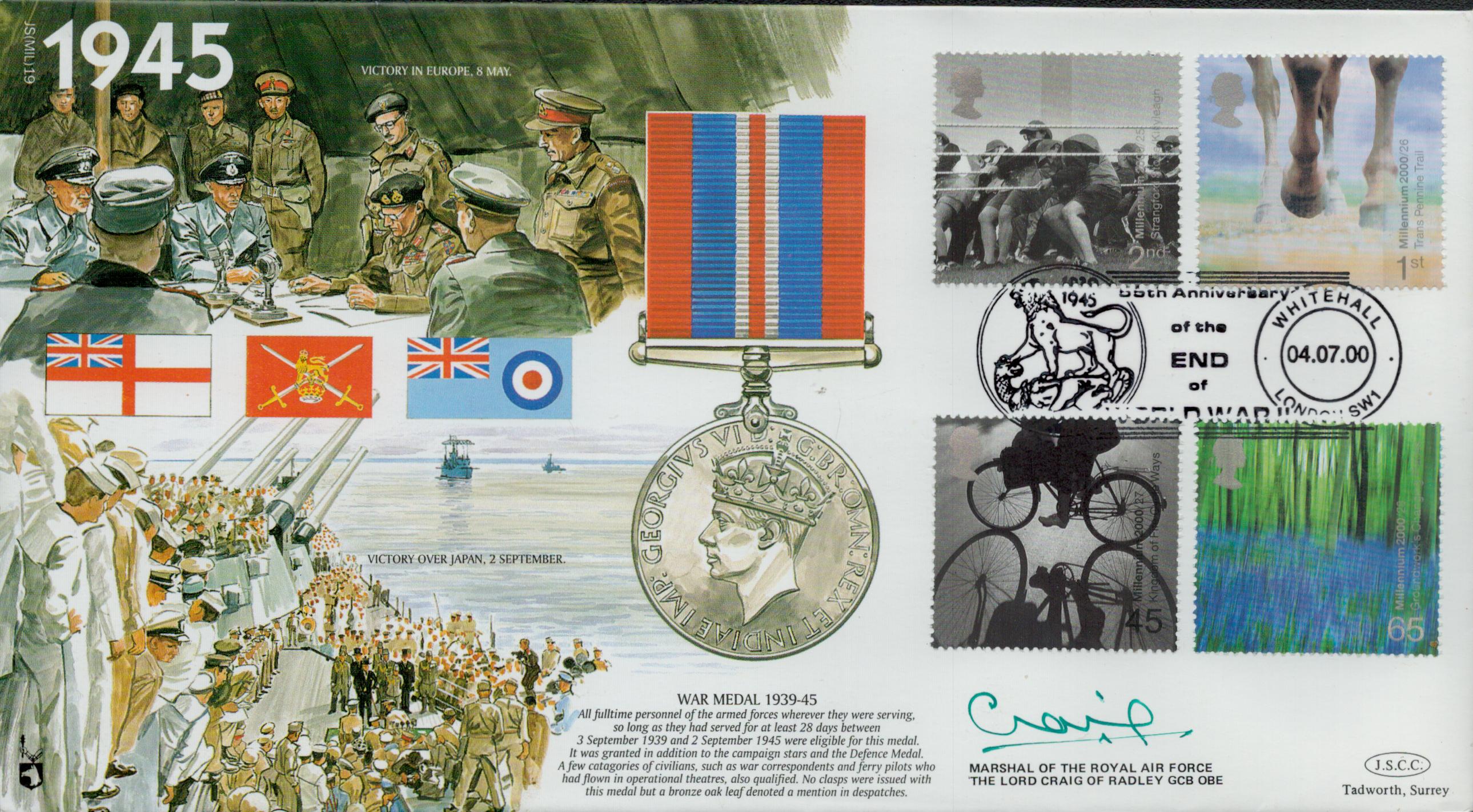 WWII Marshal of the Royal Air Force The Lord Craig of Radley GCB OBE signed Great War 1945