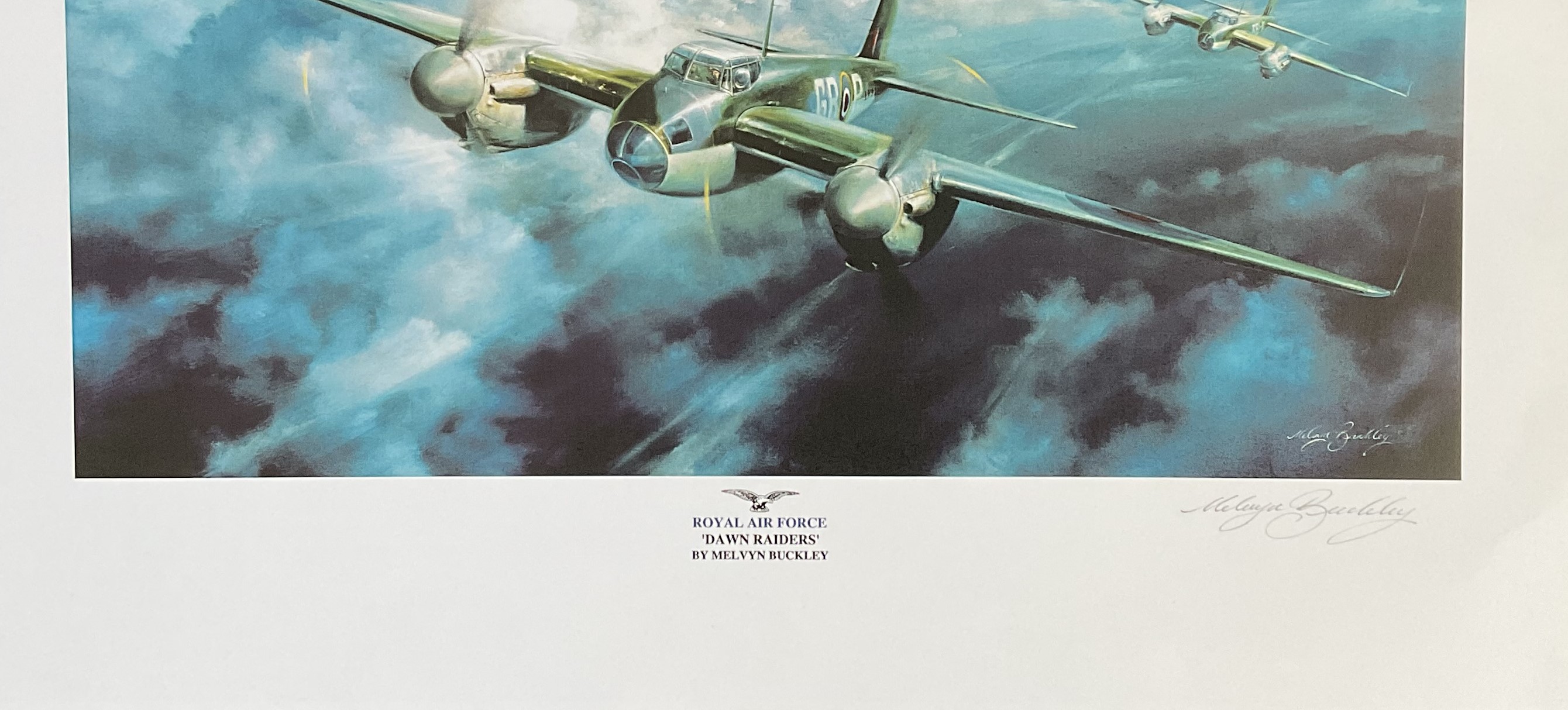 WW2 Colour Print Titled Dawn Raiders Royal Air Force. By Melvyn Buckley. Signed in Pencil by - Image 2 of 2