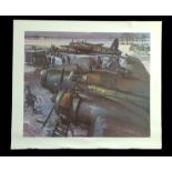 WW2 Colour Print Titled Wellington by Michael Turner. Measures 20x17 inches appx. Very Good