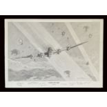 WW2 7 Signed David Bryant Print Titled Caught In The Light Black and White Print. Signed in Pencil