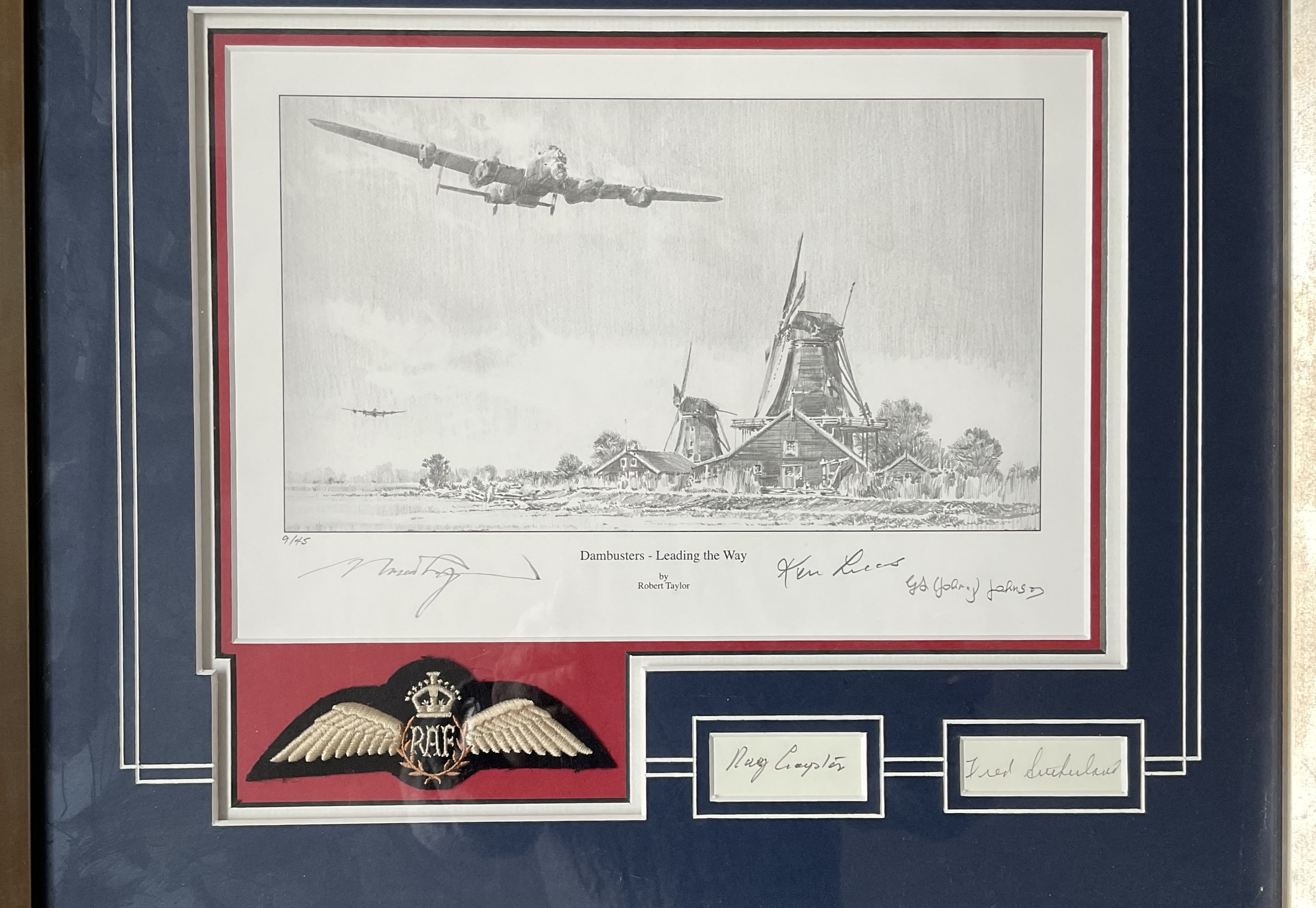 WW2 multi signed veterans print titled Dambusters Leading the Way by Robert Taylor limited 9/45 - Image 2 of 2