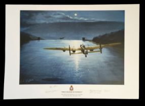 WWII Colour Print This Is Bloody Dangerous by G L Wright Multi Signed by Grant McDonald, Ken