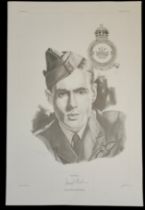 Grp Cptn Leonard Cheshire Signed KG Keck Black and White Print. 725/1000. Signed In Pencil by