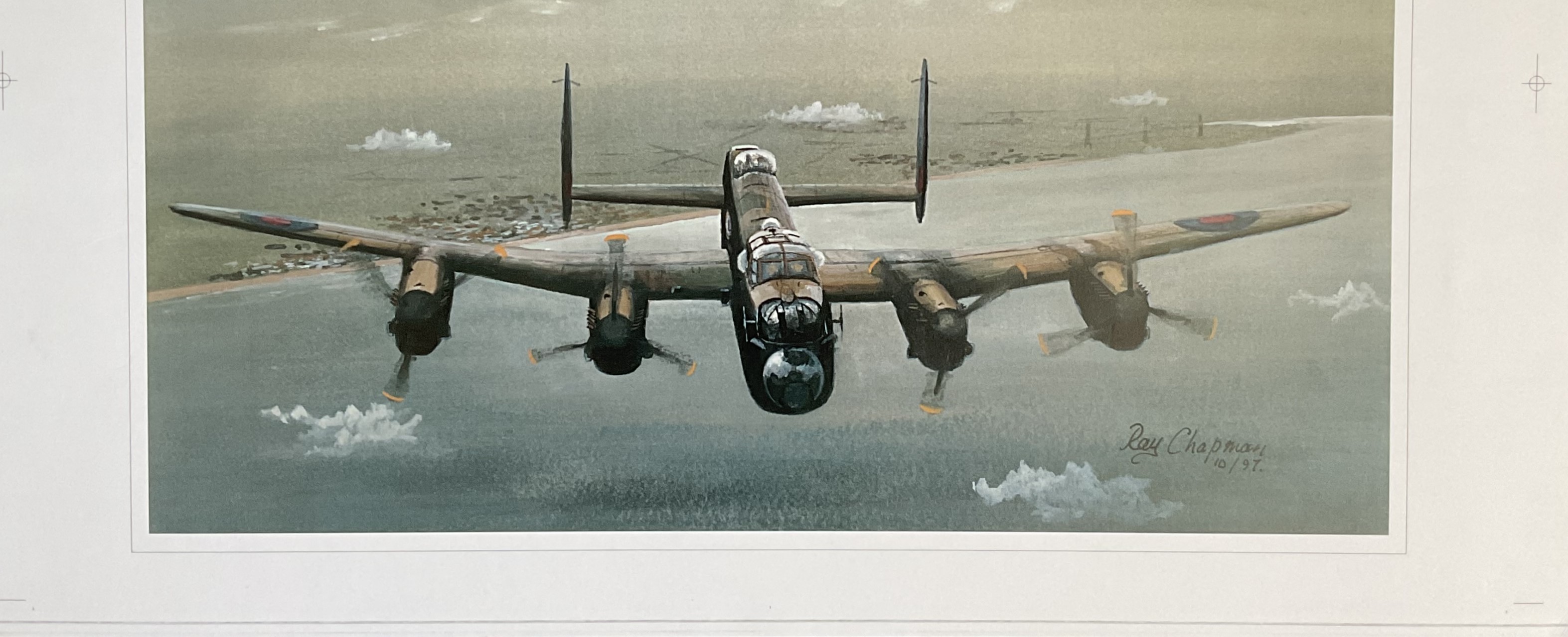 WW2 Colour Print Titled Almost Home by Ray Chapman 1997. Measures 18x13 inches appx. Very Good - Image 2 of 2