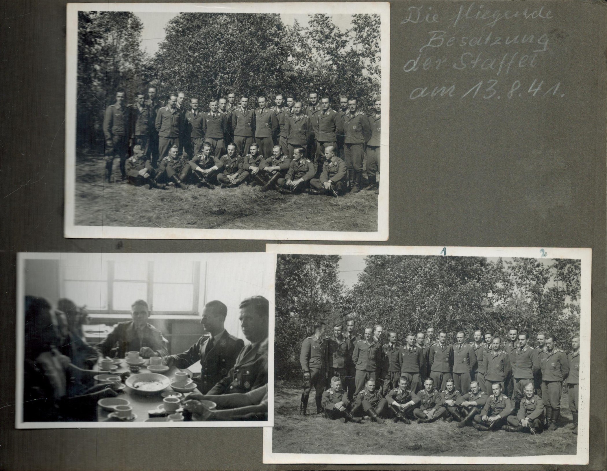 Luftwaffe Pilot photo album full of unsigned black and white photos of Luftwaffe pilots. Original - Image 4 of 4