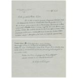 Karl Freiherr von Thüngen (relative) ALS Hand written letter in German dated 17.12.60. Good