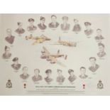 WWII Colour Print By Graham Verity Titled WW2 RAF Bomber Command Aircrew Remembered. Signature of