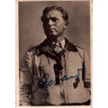 Luftwaffe Ace Walter Oesau signed 6x4 inch approx sepia photo. Walter "Gulle" Oesau (28 June