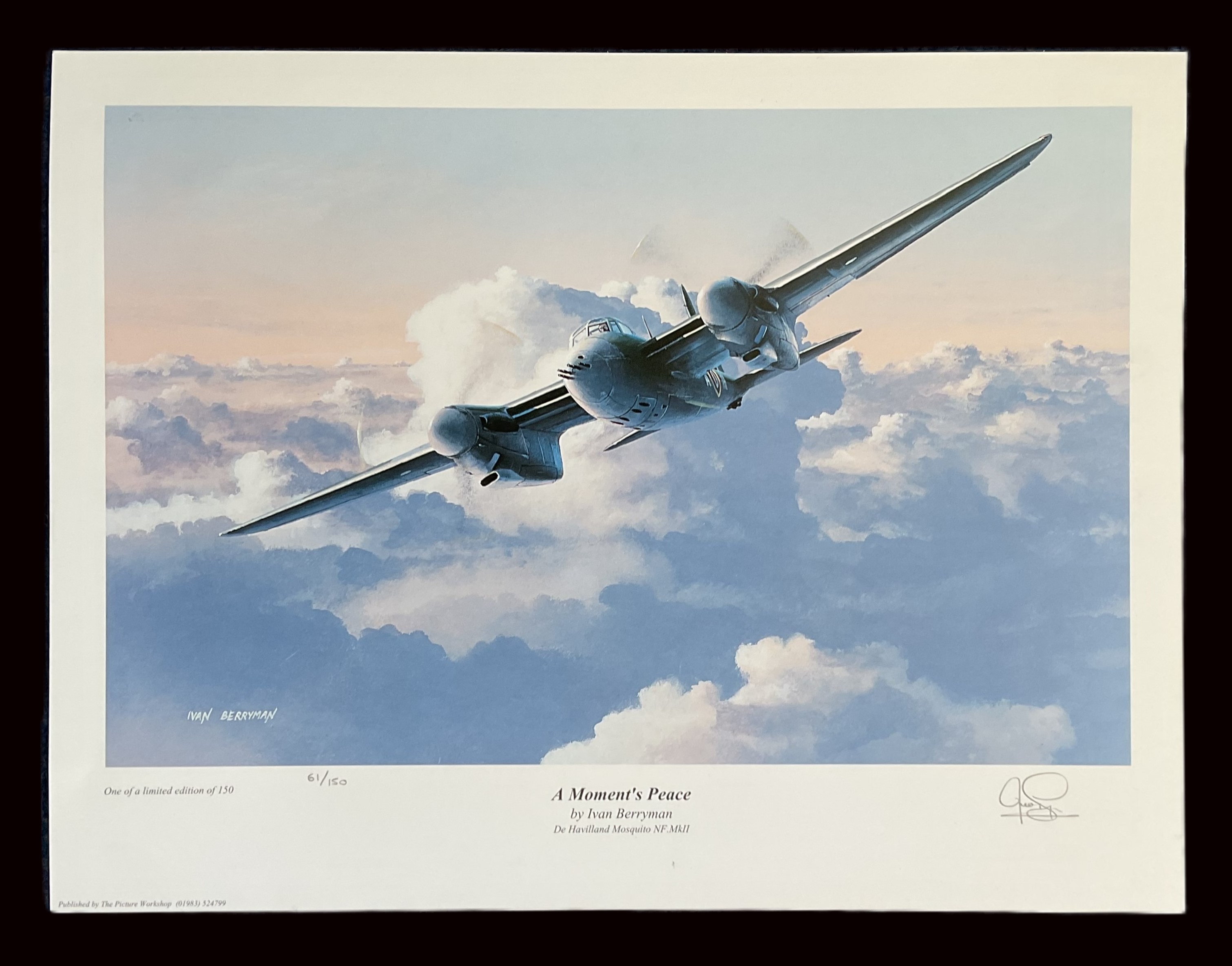 WW2 Colour Print Titled A Moments Peace by Ivan Berryman. Limited 61 of 150. Signed in Pencil by the