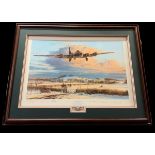 Winters Welcome WWII 38x30 inch multi signed print signatures includes artist Robert Taylor, Colonel