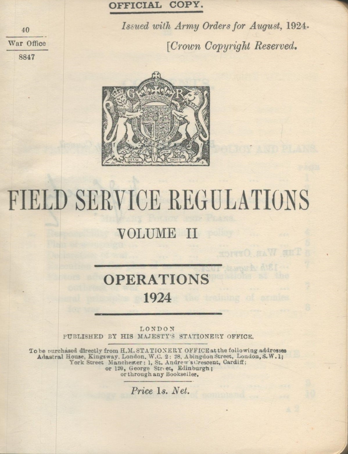 CHG Ross Signed Field Service Regulations Book, Official Copy Volume 2. Good condition Est. - Image 3 of 3
