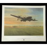 WW2 Colour Print Titled Taking Off by David Bosanquet. Signed in Pencil by David Bosanquet the