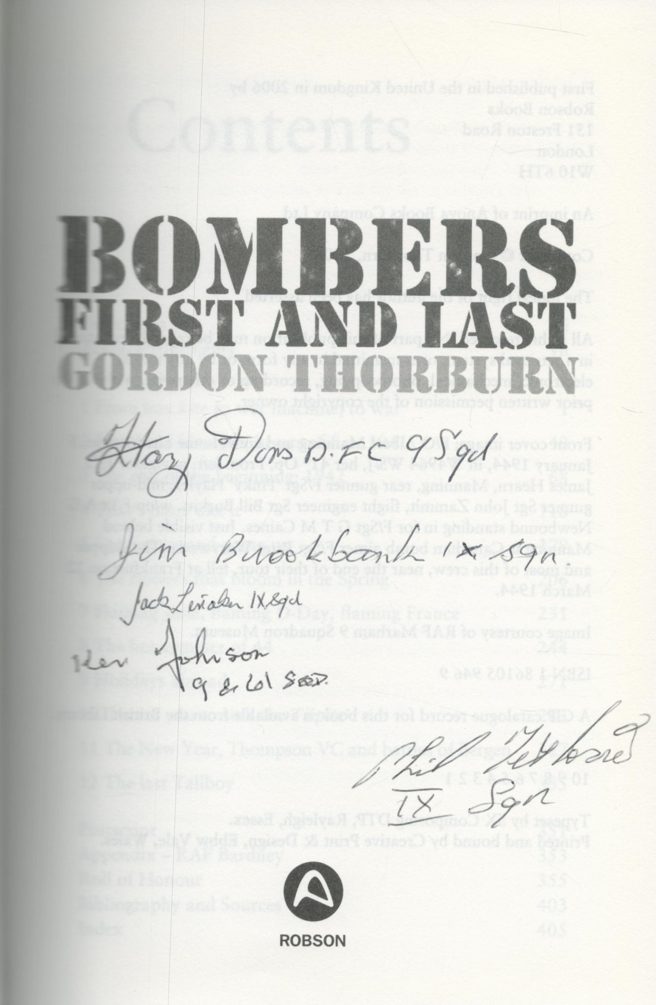 WWII Bombers First and Last multi signed hardback book 5 Bomber command veterans includes Harry - Image 2 of 3