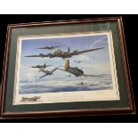 WW2 Print titled Final Encounter by Philip E West ASAA, signed by the artist Philip West. Limited