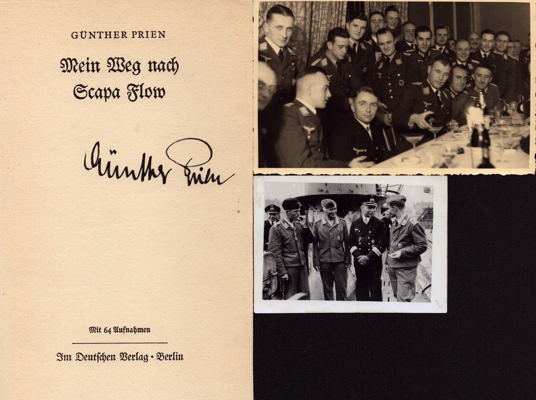 U-Boat Ace Günther Prien signed original compliments slip accompanied with unsigned black and