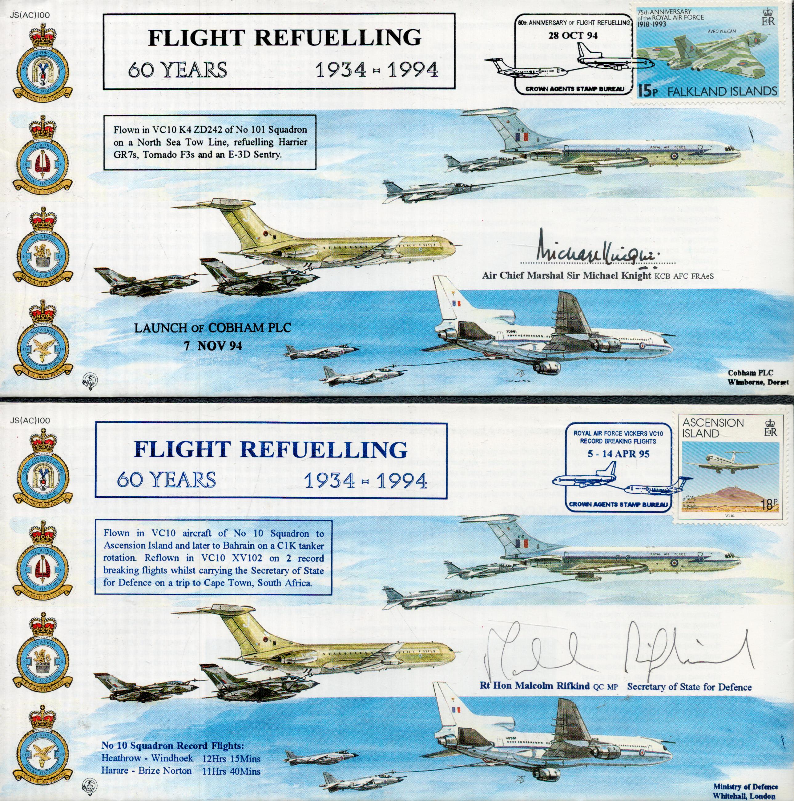 Aviation collection 2, Flight Refuelling 60 years 1934-1994 commerative covers signed by RT Hon