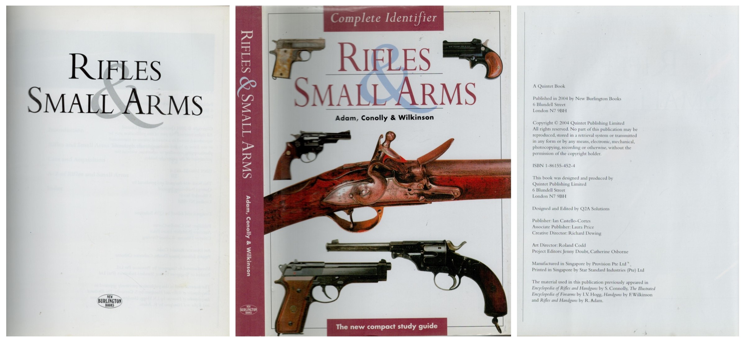 Rifles Small Arms unsigned Hardback book Dust Jacket. Adam, Conolly & Wilkinson. Published in 2004