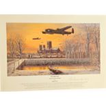 WWII F/O George Dunn DFC signed We Salute You A Tribute to Bomber Command by the artist Philip E.
