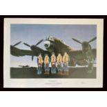 WWII David Shannon and Len Sumpter Signed Peter Read Colour Print Titled Dambusters May 1943. Good