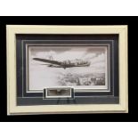 Robert Taylor signed American Bomber print. Mounted and framed with US army wings. Approx overall